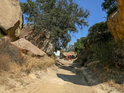 Dirt Road through Rock Formations